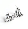 Skull Hand Bone Shape Halloween Sterling Silver Earrings