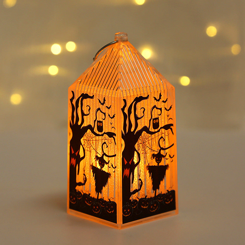 Halloween Pumpkin Lamp Decorations Children's Portable Small Night Lamp Cage Desktop Decoration Layout Props