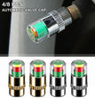 Cars Tire Air Pressure Monitor Alert 4Pcs/Set Indicator Tire Valve Cap Gauge Car Accessories Car Tyre Pressure Gauge Caps Useful