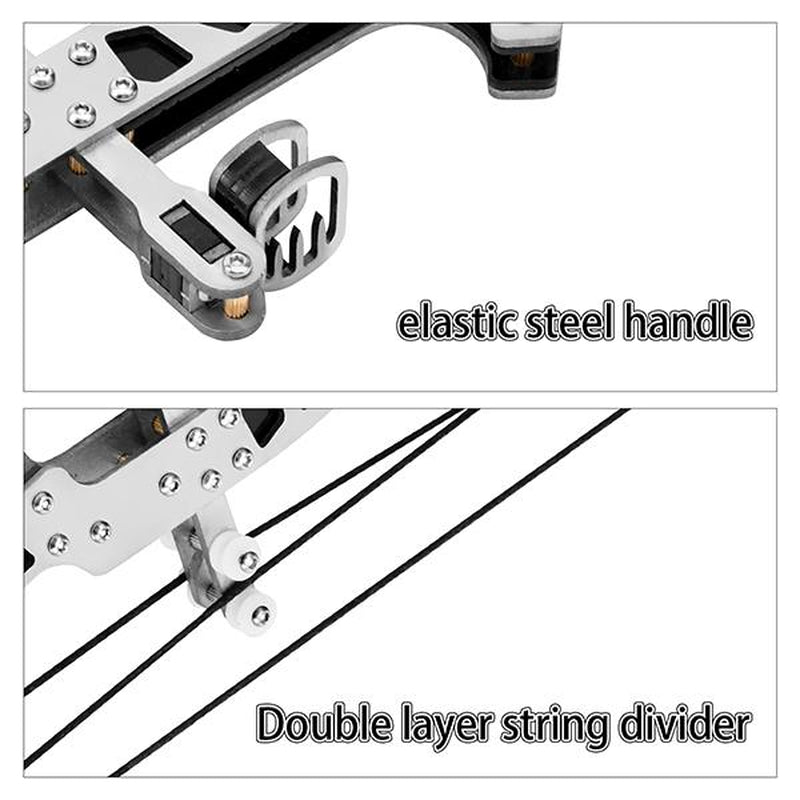 3-Size Mini Stainless Steel Compound Bow & Arrow Set with Pulley System for Beginners Indoor/Outdoor Fun LH/RH Use Ultimate Gift for Teens & Adults