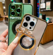 Electroplated Phone Case Luxury Plating CD Pattern Magsafe Bracket Case For IPhone 12 13 14 Pro Max Invisible Camera Stand Holder Lens Holder Magnetic Suction