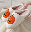 Halloween Pumpkin Cartoon Slippers Warm Winter Slippers Men And Women Couples Indoor House Shoes