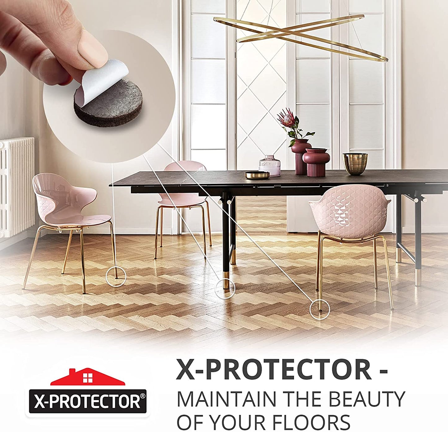 Felt Furniture Pads  235 PCS Premium Furniture Pads - Felt Pads Furniture Feet Best Wood Floor Protectors - Protect Your Hardwood & Laminate Flooring!