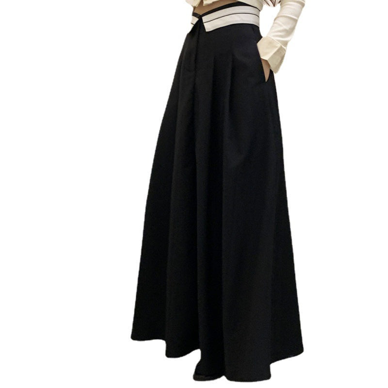 Women's Fashion Flanging Contrast Skirt