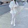 Cute Youth-looking Cute Furry Skirt Lace Stitching High Waist Slimming A- Line Skirt