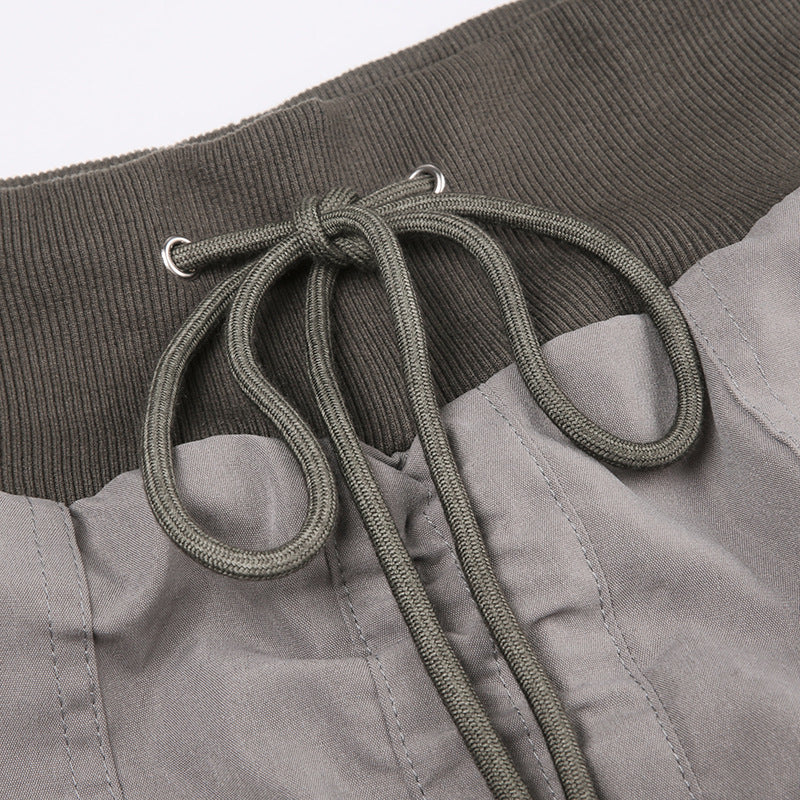 Waste Soil Wind Drawstring Workwear Skirt