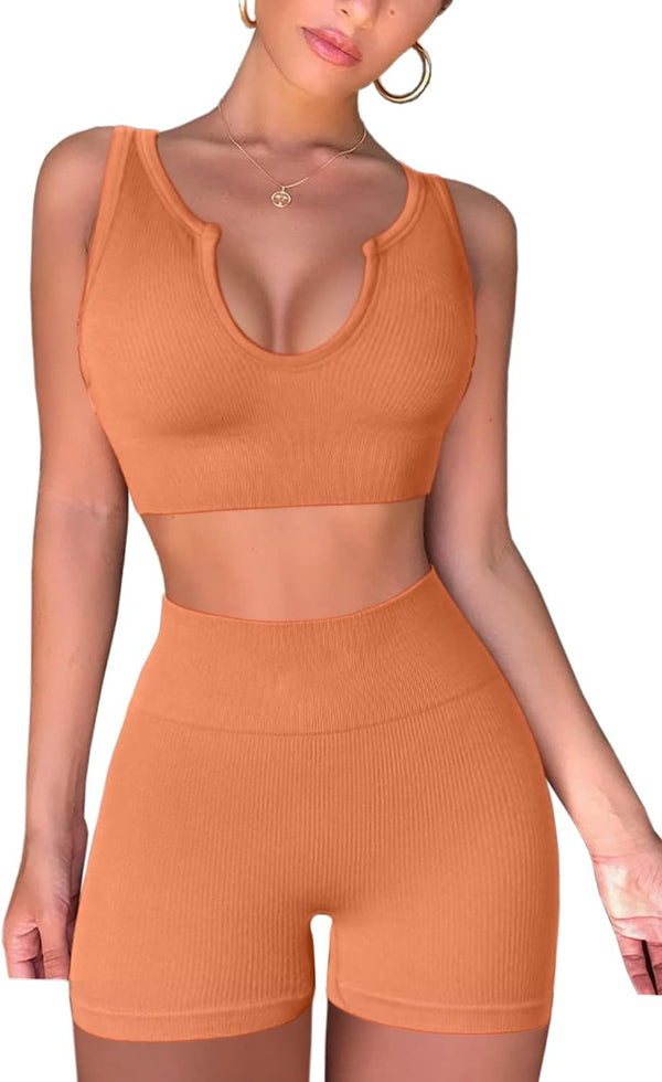 FAFOFA Seamless 2-Piece Workout Set for Women