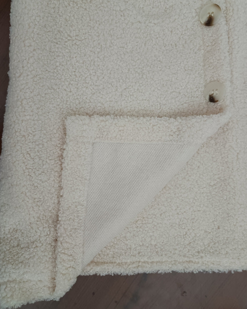 Single-breasted Wool Ring Asymmetric Half-body