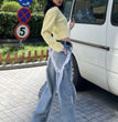 Women's Fashion Retro Distressed Wash Straight-leg Pants