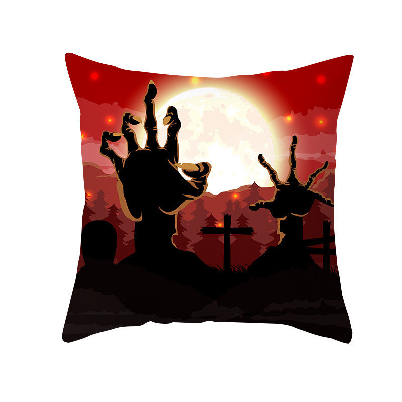 Home Cartoon Halloween Velvet Pumpkin Head Pillowcase