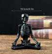 Halloween Horror Desktop Decoration Resin Ornaments Feature Modeling Yoga Skull Skeleton