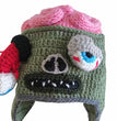 Horror Spoof Brain Hat Halloween Hand Knitted