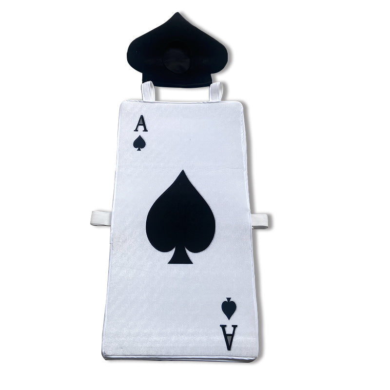 Poker Spades A Suit Halloween Black Hat Clothes Suit