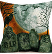 Halloween Gray-green Skull Tombstone Pillow