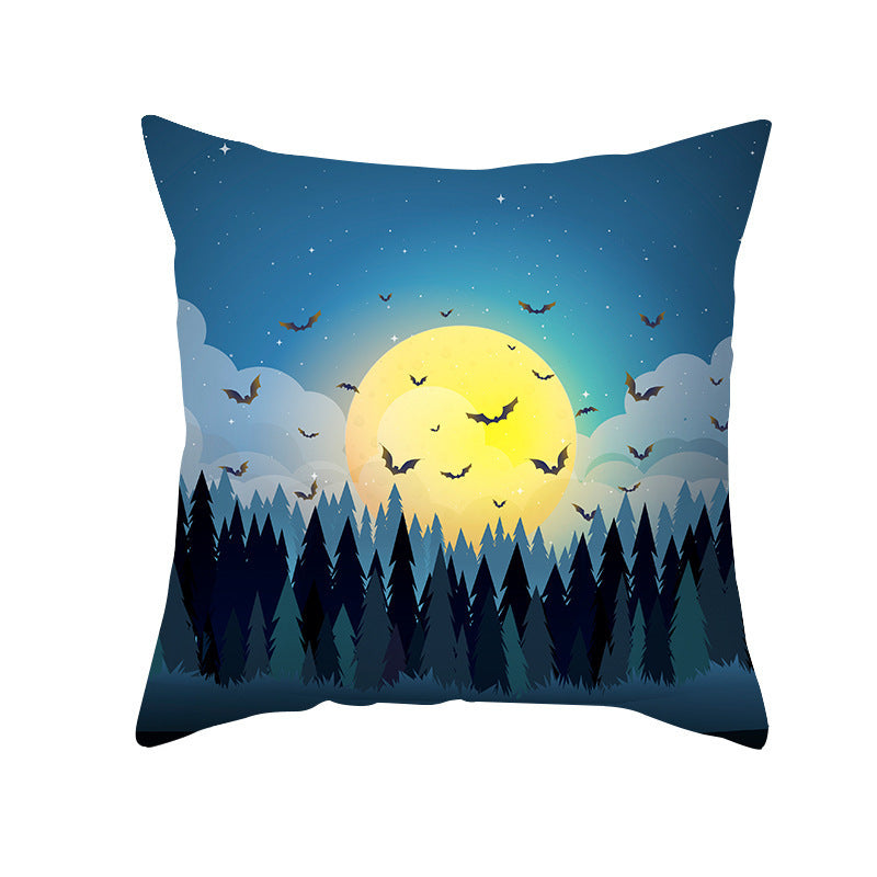 Home Cartoon Halloween Velvet Pumpkin Head Pillowcase