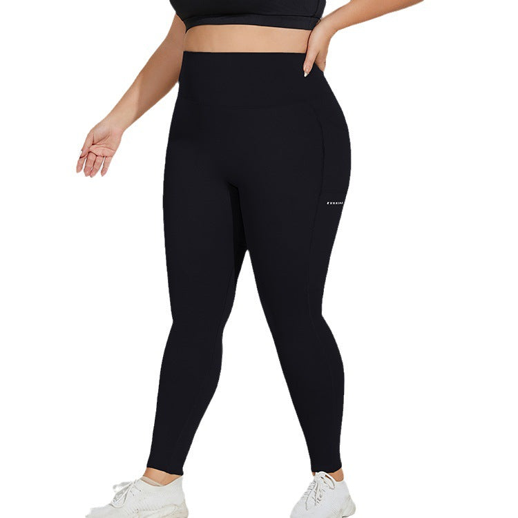 Women's Plus Size Sports Pocket Fitness Trousers
