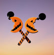 Halloween Pumpkin Bat Earrings Acrylic Cut Sense Carnival Ghost Festival Party Dress Up