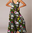 Women's Halloween Skull Fashion Print Jumpsuit