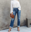 New Temperament Commute High Waist Straight-leg Pants