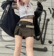 XINGX Patchwork Stitching Denim Skirt