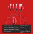 3 In 1 USB Cable For 'IPhone XS Max XR X 8 7 Charging Charger Micro USB Cable For Android USB TypeC Mobile Phone Cables