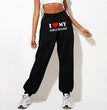 Women's Fashion Printed Casual Loose High Waist Workout Pants