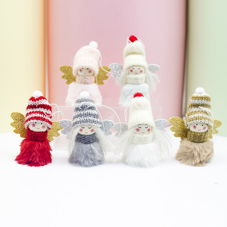 Christmas Creative Cute Plush Angel Girl Pendant