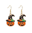 Halloween Earrings Cute Pumpkin Spooky Oil Drip Alloy Earrings Jewelry