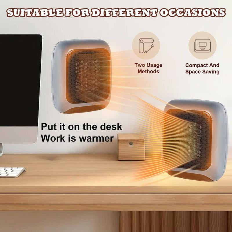 Heater Wall Outlet Small Space Heater with Adjustable Thermostat, Programmable 12-Hour Timer, Auto Shut off - Quiet, Space-Saving, Ceramic