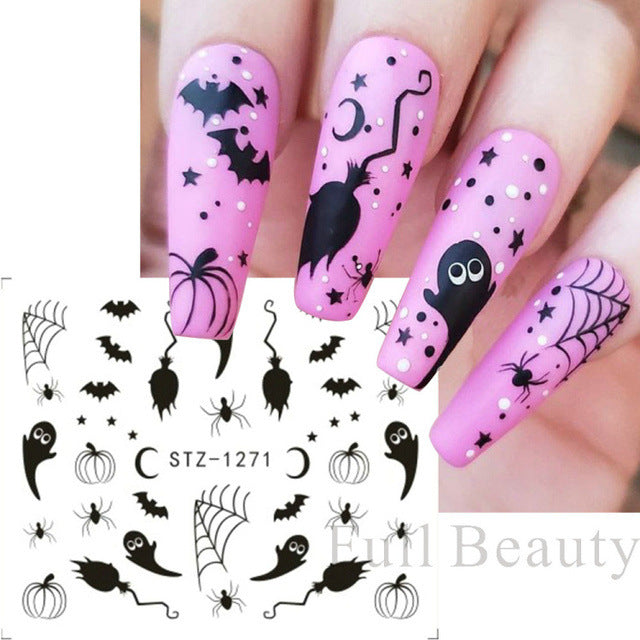 Halloween Pumpkin Nail Sticker Watermark Sticker