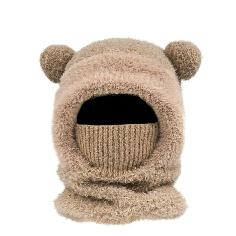 Original Design, Stylish and Cute Bear-Ear Design Windproof Hat, Suitable for Winter Warmth and Protection from the Cold, Ideal for Cyclists. the Hat Is Versatile and Suitable for Both Men and Women of All Ages, Regardless of Head Circumference