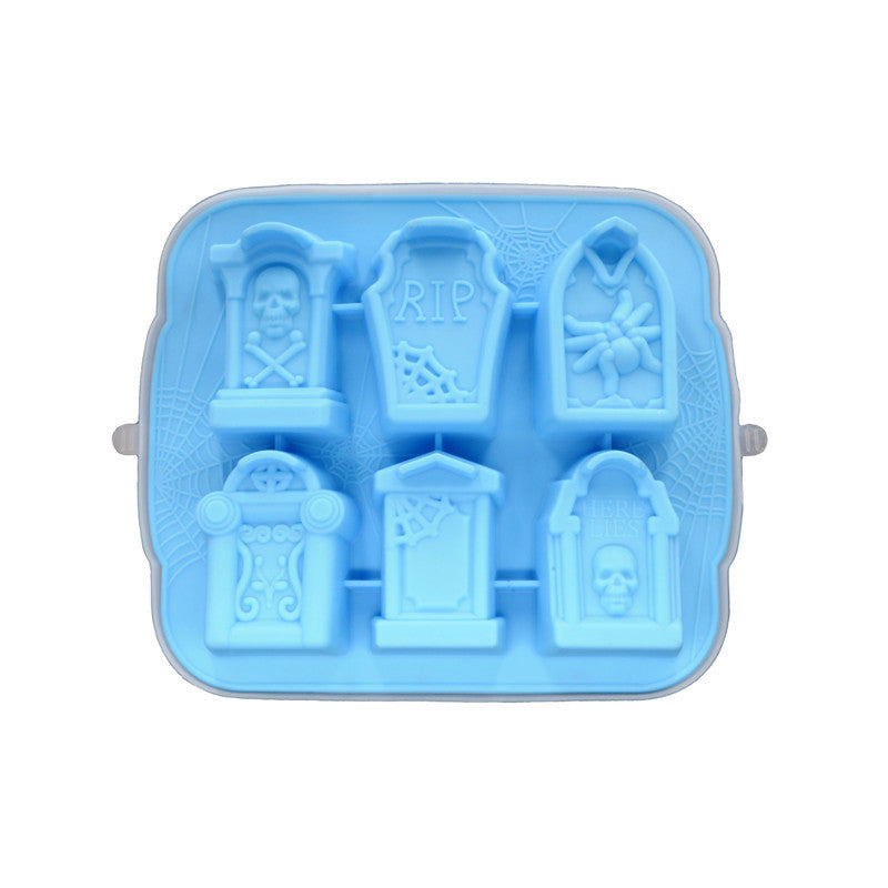 Tombstone Silicone Ice Tray Halloween Cake Mold Horror Evil Tombstone