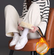 Winter Wide-leg Fleece Trousers For Women Warm Straight-leg Casual Lamb Cashmere Pants Loose Sports Sweatpants