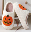 Halloween Pumpkin Cartoon Slippers Warm Winter Slippers Men And Women Couples Indoor House Shoes