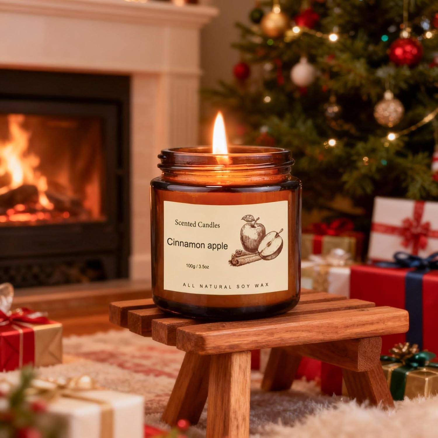 6 Pack Candles for Home Scented,Long Lasting Soy Candles for Home,Holiday Scented Candle Gift Set with Cinnamon Apple,Pumpkin Chai&Vanilla,Natural Aromatherapy Candles,Holiday Gifts for Women