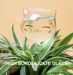 Plant Watering Globes Self Watering Planter Insert Glass Spikes, Hand Blown Clear Automatic Water Bulbs for Outdoor&Indoor Plants, 6.4Oz/190Ml Capacity, 3 Cats