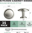 25 Pack Satin Nickel 1 1/14 Inch round Kitchen Cabinet Knobs, round Drawer Knob for Cabinets Dressers Drawers - Satin Nickel Kitchen Cabinet Hardware