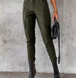 European And American Matte Leather Pants