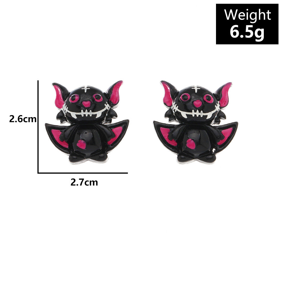 Fashion Halloween Simulation Plastic Ghost Face Pumpkin Ghost Death Ghost Festival Stud Earrings