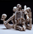 Creative Yoga Skull Figurines Personalized Halloween Resin Ornament For Home Living Room Office Decoration