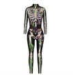 Skeleton 3D Digital Printing Women's Halloween Jumpsuit