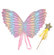 Kids Wings Wands Butterfly Rainbow Wings For Girls Princess Fairy Wings Children Halloween Cosplay Costume Accessories