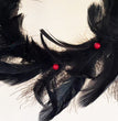 Halloween Black Crow Black Feather Wreath Glowable