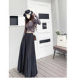 Women's Fashion Casual Retro Low Waist Skirt