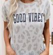 GOOD VIBES Leopard Print Tee