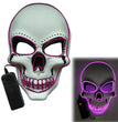 Glowing Mask Scary Ghost Face Halloween Funny White Skull Mask LED Glowing Props