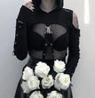 Street Sweater Ripped Dark Halloween Off-shoulder Top