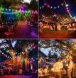 41FT LED Outdoor Fairy String Light Hanging Bulb Waterproof Garden Decor Plug In