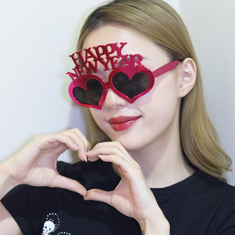 Creative 2024 Happy New Year Party Glasses Supplies Photo Props Holiday Dance Dress Up Funny Glasses