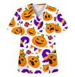 Digital Printed Halloween Short Sleeve Overalls Top